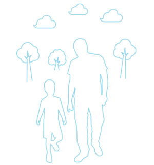 Man walking with young son